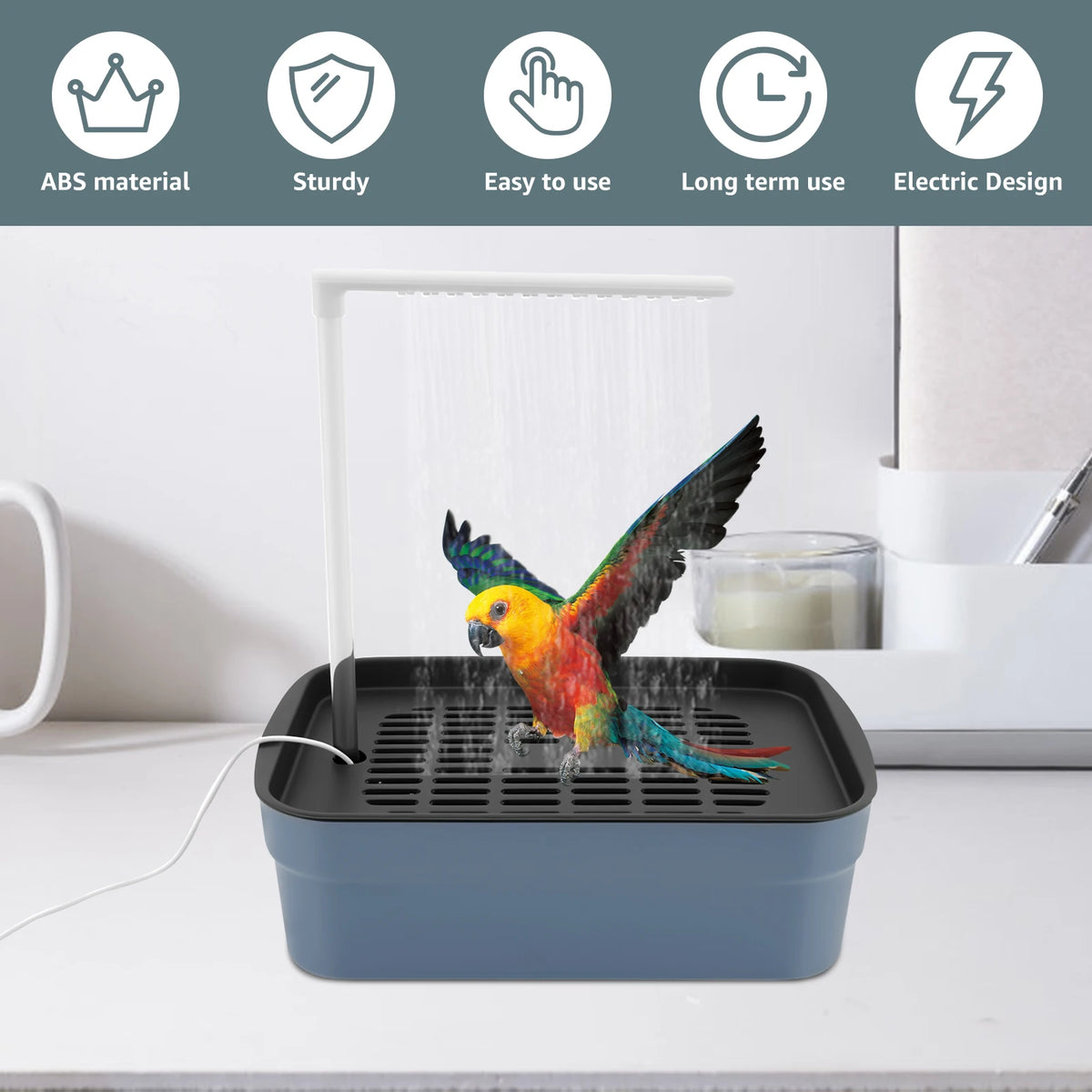 Automatic Pet Birds Parrots Bath Circulating Water Bathtub USB Electric Parakeet Bathtub Shower Fountain birds supplies
