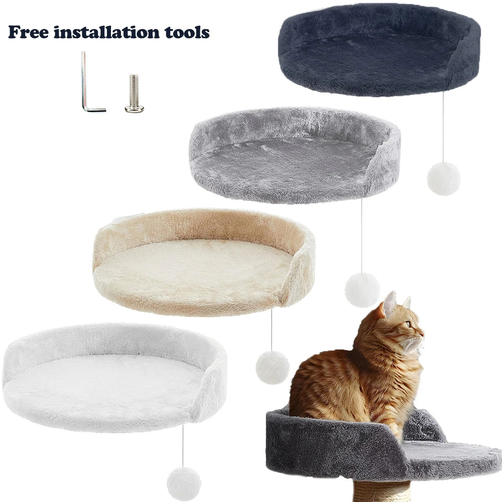 35cm Soft Plush Cat Tree Replacement Platform, Universal Cat Tree Accessories with Hanging and Installation Tools