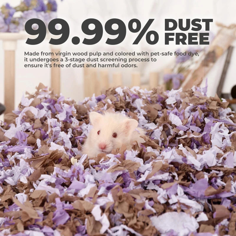 10L/400g Cozy Hamster Bedding Absorbent & Odor-Control Paper Cotton for Syrian Hamsters - Cage Litter & Nesting Material