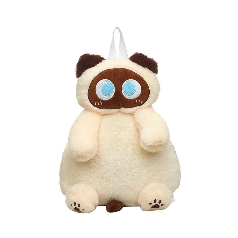 Black Cat Backpacks Big Eyes Kitten Doll Plush Kawaii Stuffed Animals Shoulder Bag Large-capacity Soft Toy Fashion Crossbody Bag