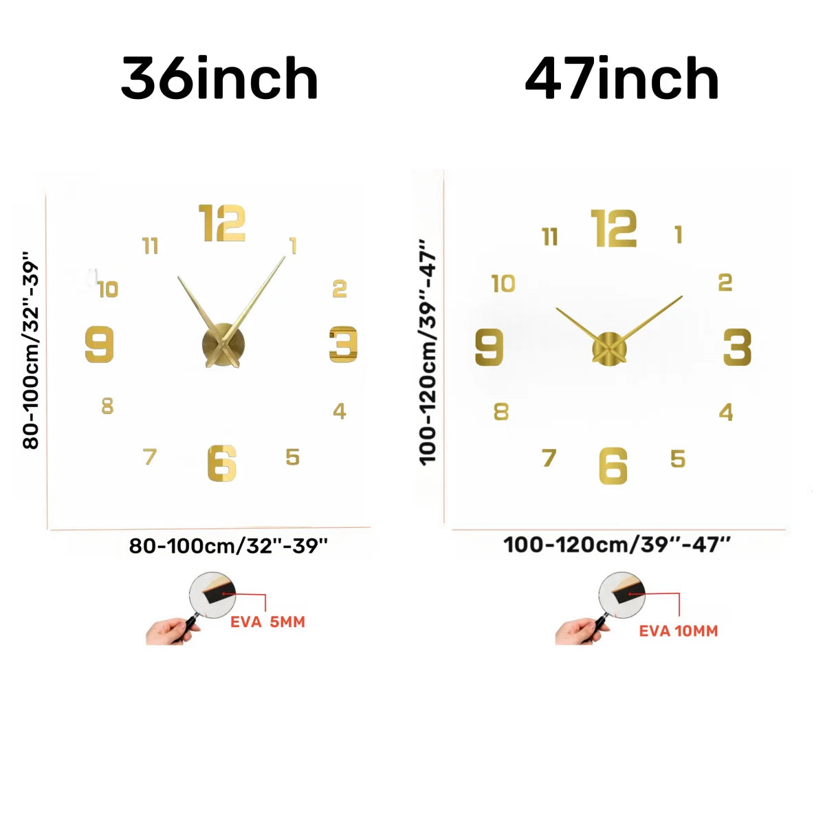 New Modern Design Large Wall Clock 3D DIY Quartz Clocks Fashion Watches Acrylic Mirror Stickers Living Room Home Decor Horloge