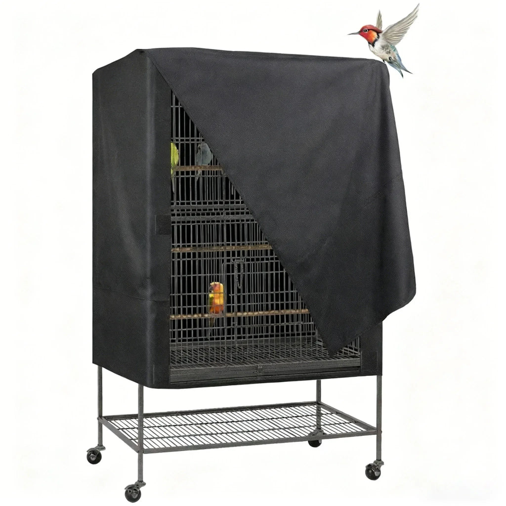 Light-Blocking & Ventilated Oxford Cloth Bird Cage Cover - Waterproof Dustproof, Night Pet Bird Cage Shield
