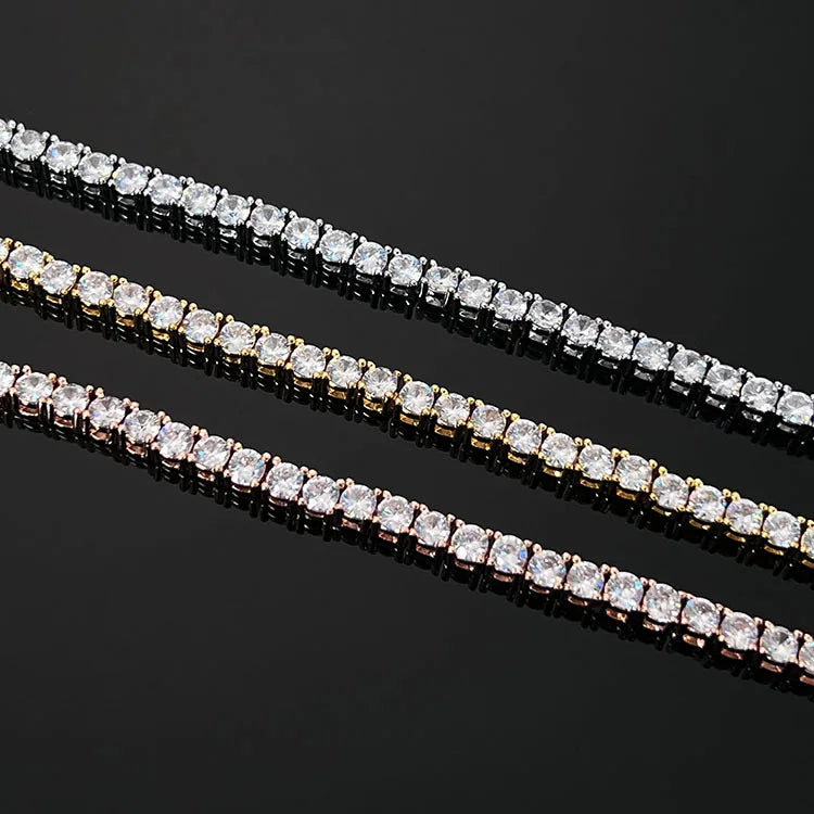 D VVS1 Moissanite Tennis Necklace For Women Top Quality 100% 925 Sterling Silver Sparkling Party Fine Jewelry