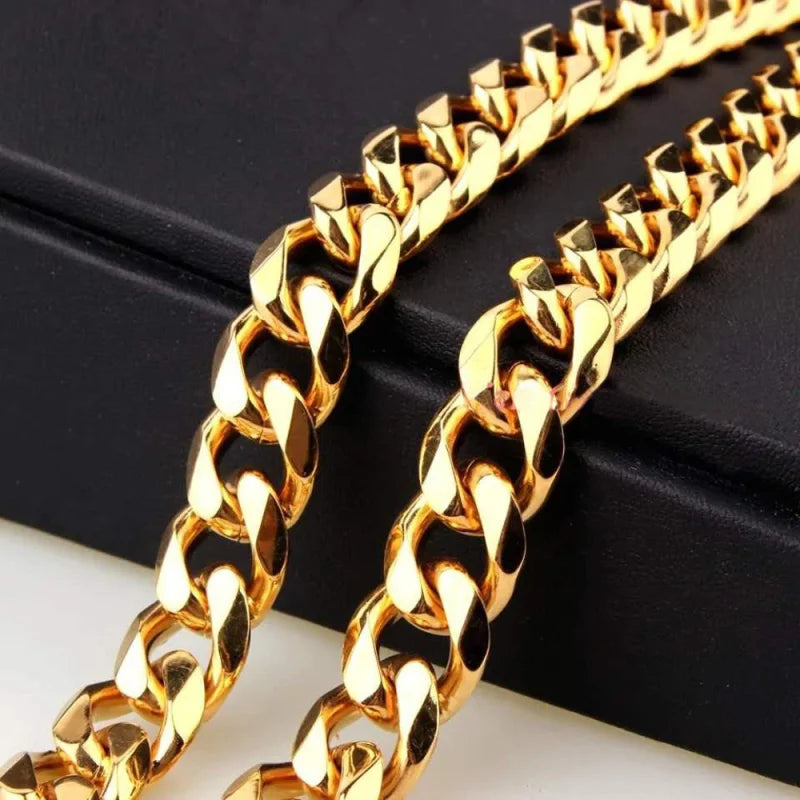 3/5/7/9/11mm Width Stainless Steel Men Women Six-side Chain Necklace Gold Silver Plated Unisex  Jewelry Wholesale Drop Shipping