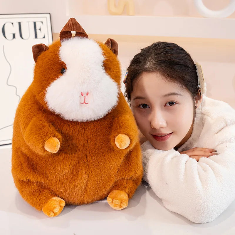 Cute Cartoon Guinea Pig Plush Backpack Soft Stufted Animal Dolls Kawaii Piggy Plushies Bag Student's Backpack Women's Handbag