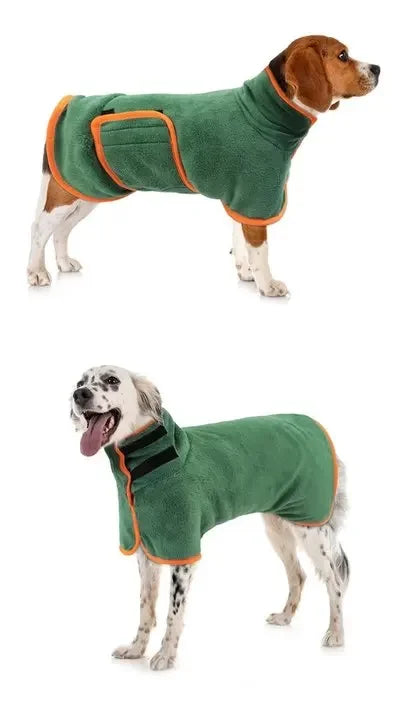 Fast Drying Dog Bathrobe, Microfiber Absorbent Soft Pet Bath Towel Grooming Coat for All Sizes
