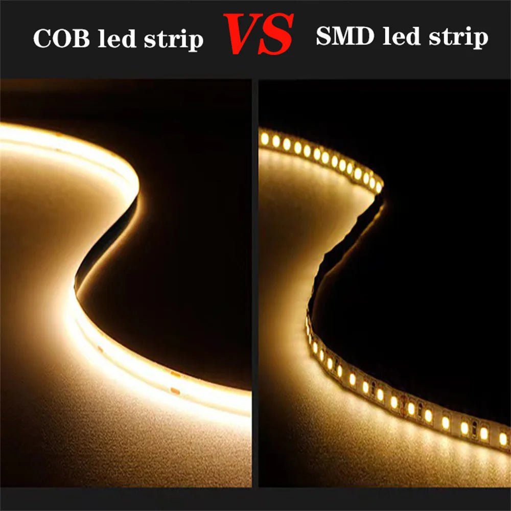 5V USB COB Led Strip Lights with 3key Dimmer Flexible Diode Tape White Warm White for Room TV Mirror Backlight Cabinet Light