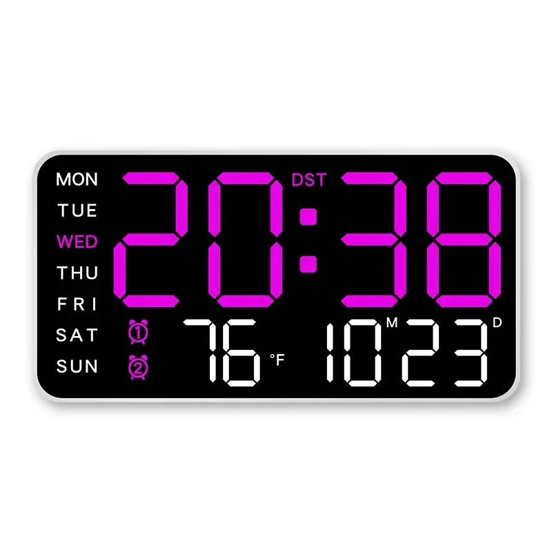 Mirror Brushed Finish Wall Clock Premium Feel Silent Wall Clock Table Alarm Clock Temp Display Bedroom Office Living Room Decor