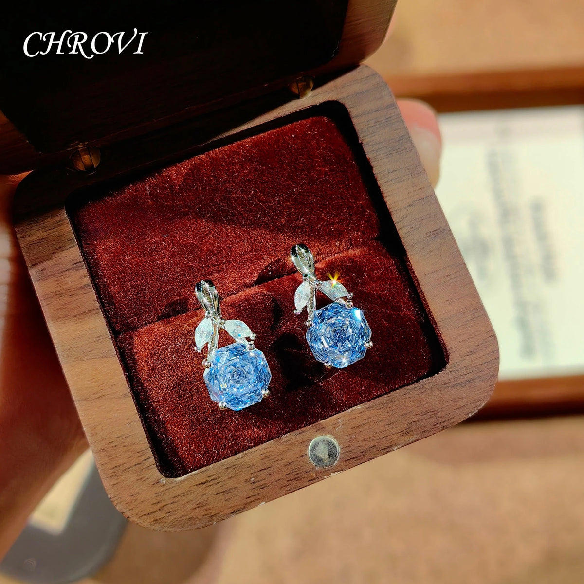 925 Sterling Silver Octagonal Millennium Rose Cut Necklace Pendant Diamond Stud Earrings Colorful Ring for Women Jewelry