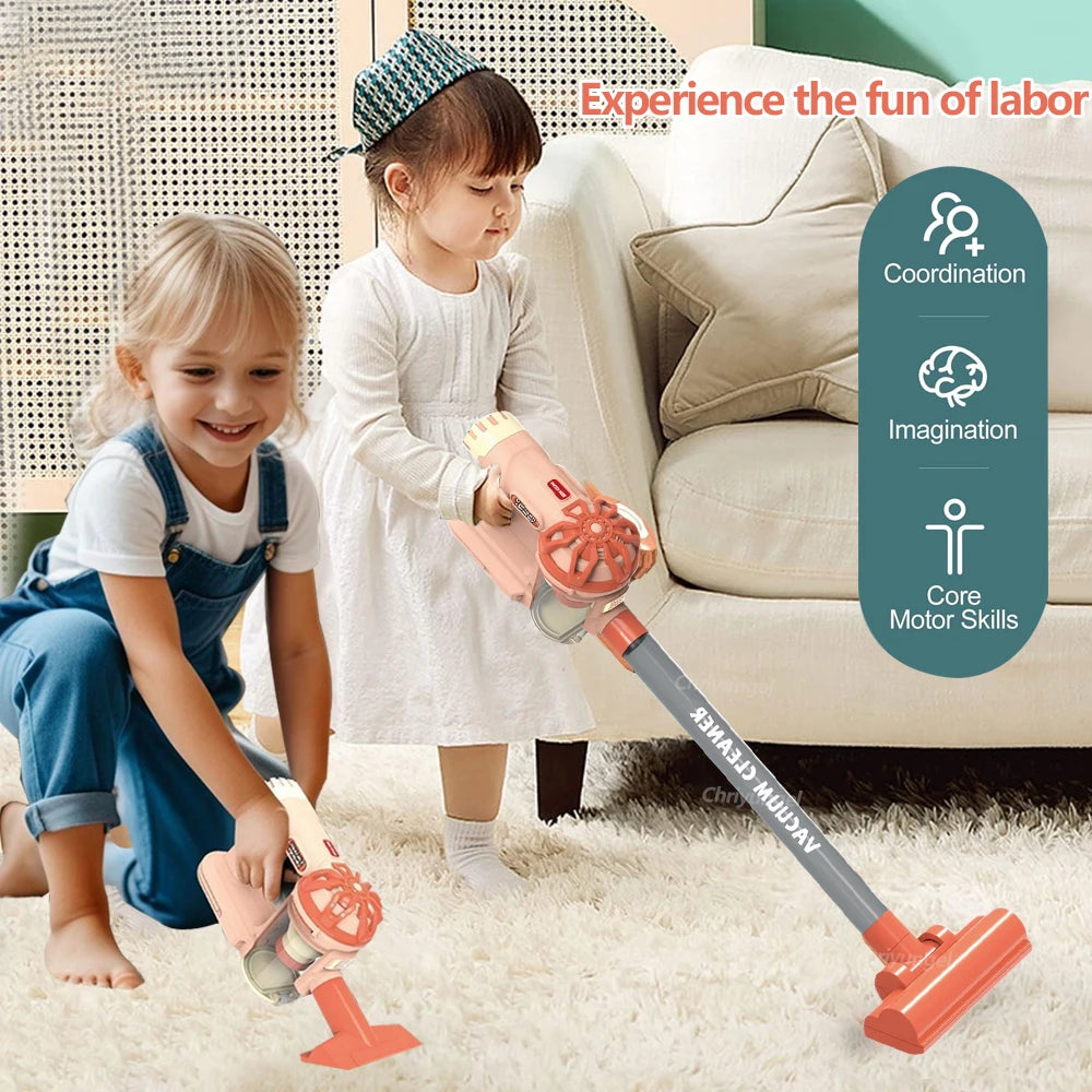 Kids Vacuum Cleaner Toy Realistic Pretend Play for Toddlers To Learn Cleaning Housekeeping Educational Toys for Boys Girls Gifts