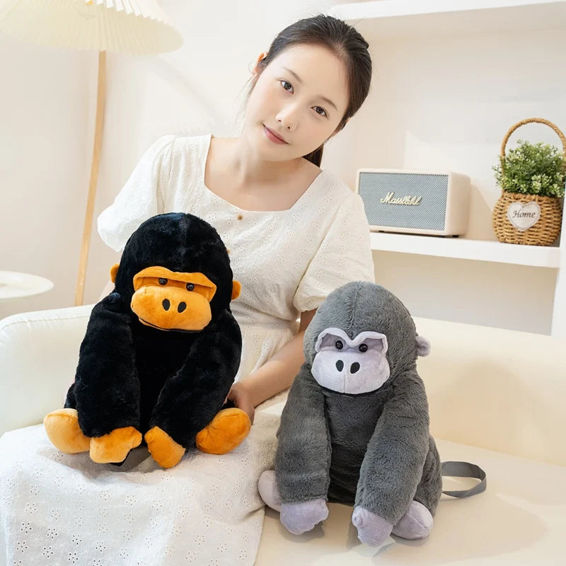 32CM Creative Gorilla Plush Backpack Cute Monkey Stuffed Doll Funny Student School Backpack Gifts