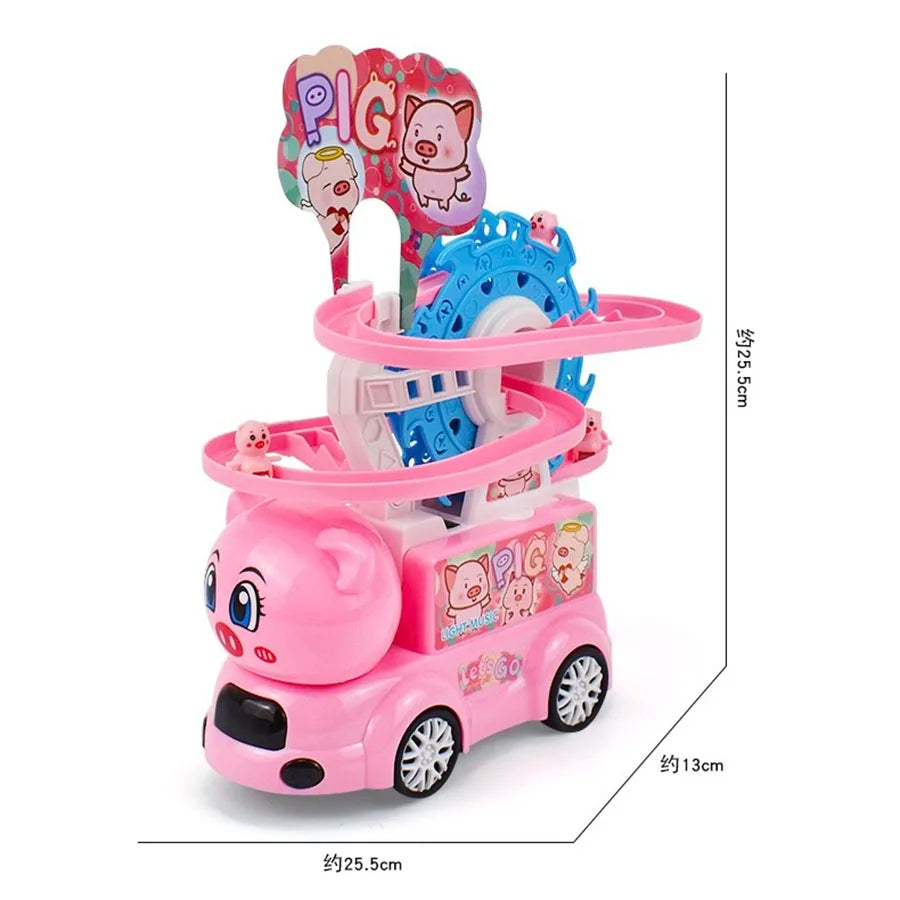 1pcs Cartoon Animal Ferris Wheel Track Car Toy with Light and Music Puzzle Parent-Child Interactive Birthday Christmas Gift