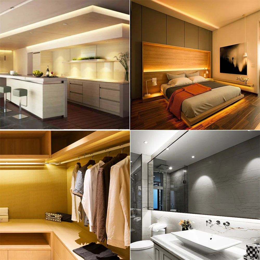 5V USB COB Led Strip Lights with 3key Dimmer Flexible Diode Tape White Warm White for Room TV Mirror Backlight Cabinet Light