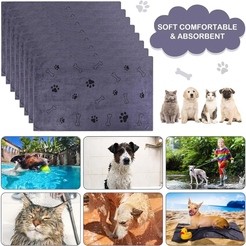 Quick-Drying Microfiber Dog Towel Absorbent Pet Bath Product Fiber Quick-drying Bath Towel Car Wiping Cloth Pet Supplies