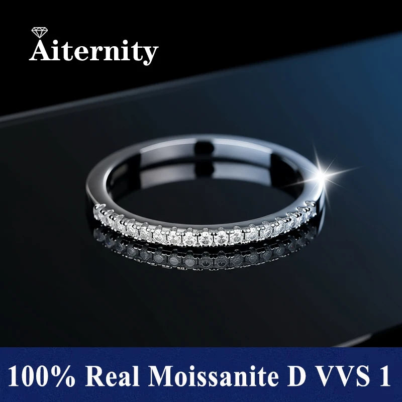 Fashion V Shape D VVS1 Moissanite Row Rings for Woman 925 Sterling Silver Jewelry Gift Woman's Moissanite Diamond Ring