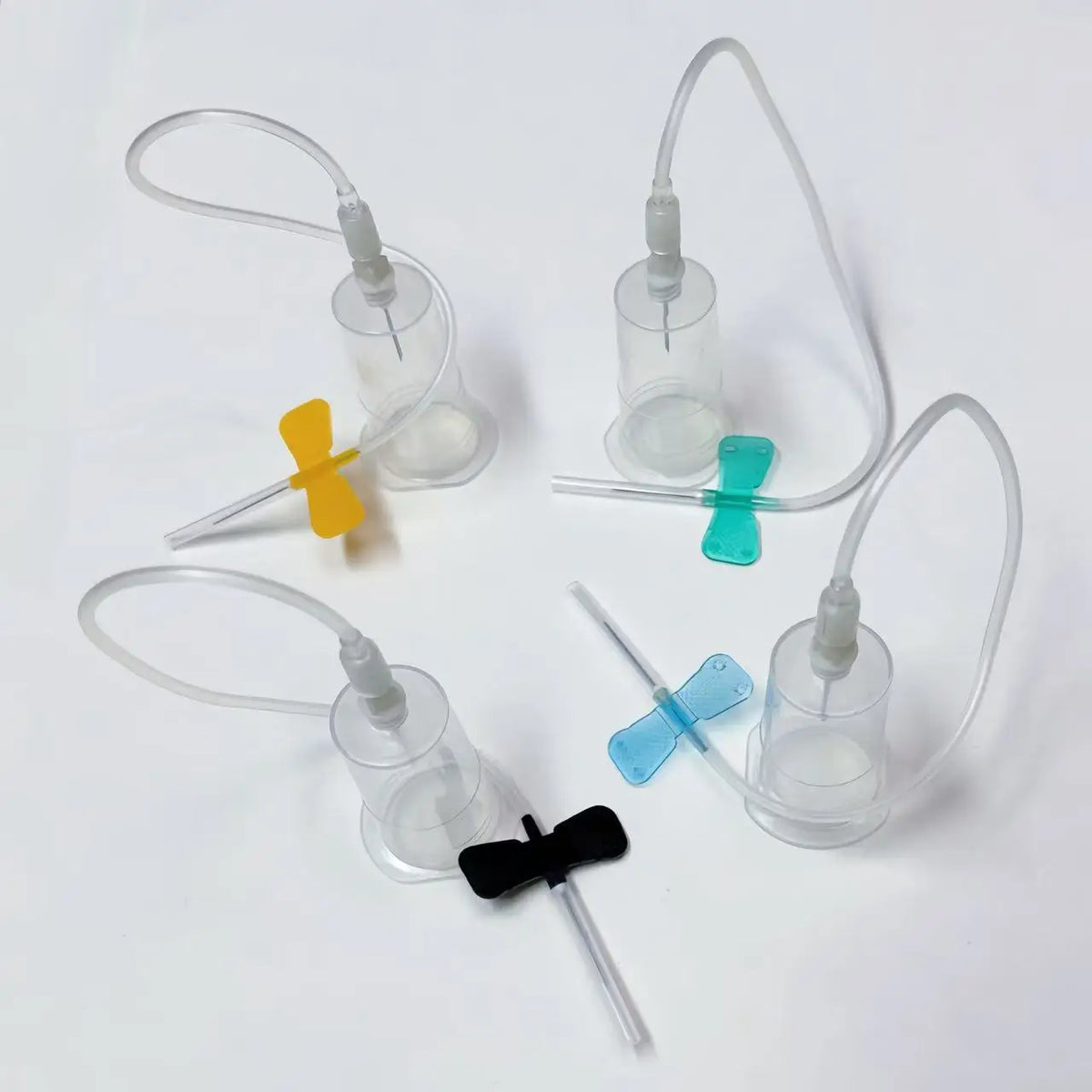100/batch Pet Safety Blood Collection Set, Disposable Butterfly Wing Needle+Plastic Vacuum Needle Holder For Veterinary Use