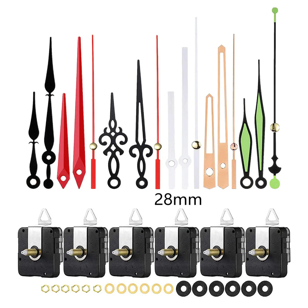 6Set DIY Wall Clock Movement Mechanism Hanging Clock Mechanism for Living Room Replacement of Broken Clocks Metal Wall Clocks