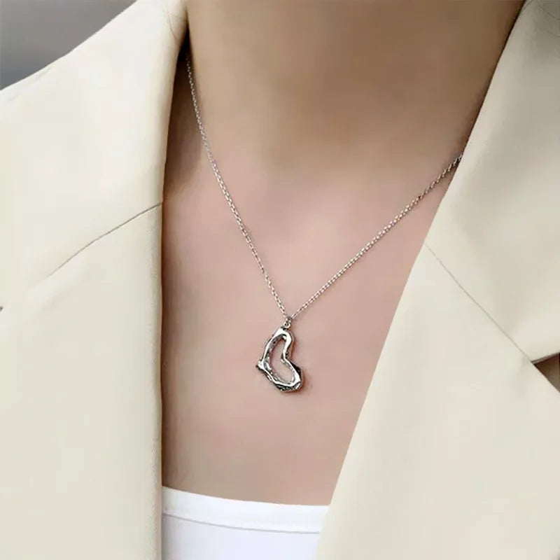 925 Sterling Silver Necklace Black Beads Square Irregular Punk Geometric for Women Girl Jewelry Gift Dropshipping Wholesale