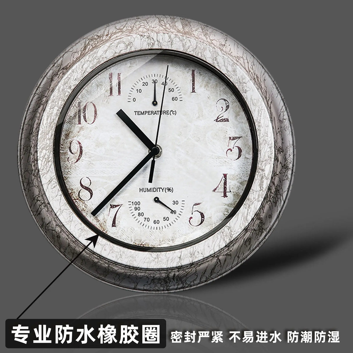 12 Inch Outdoor Waterproof Wall Clock Bathroom Kitchen Patio Shop Living Room Decorative Wall Clock Stylish Silent Wall Clock