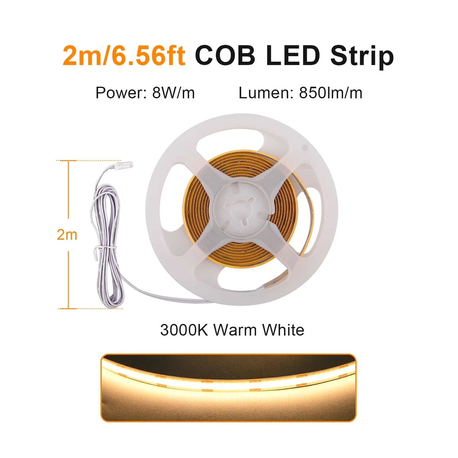 Under Cabinet COB LED Strip Light Collection Display Closet Bookcase Wardrobe Lamp Tape Penetrable Wood Dimmable Touch Sensor