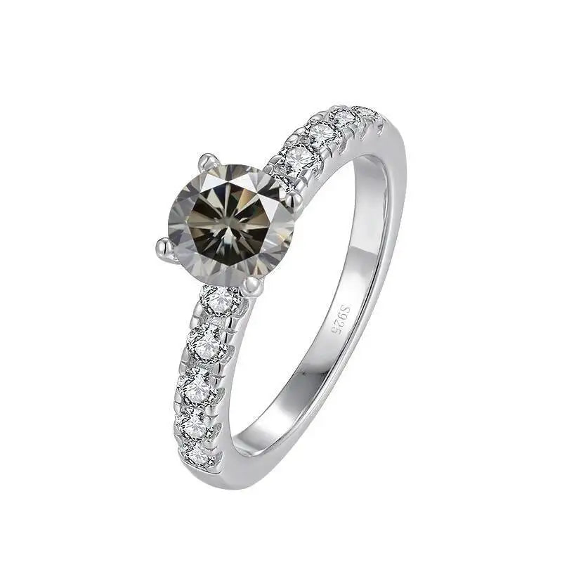 1.0 Carat Simple Design Moissanite Ring with 4 Claw S925 Sterling Silver Women's Engagement Band Fashion Fine Jewelry Gift