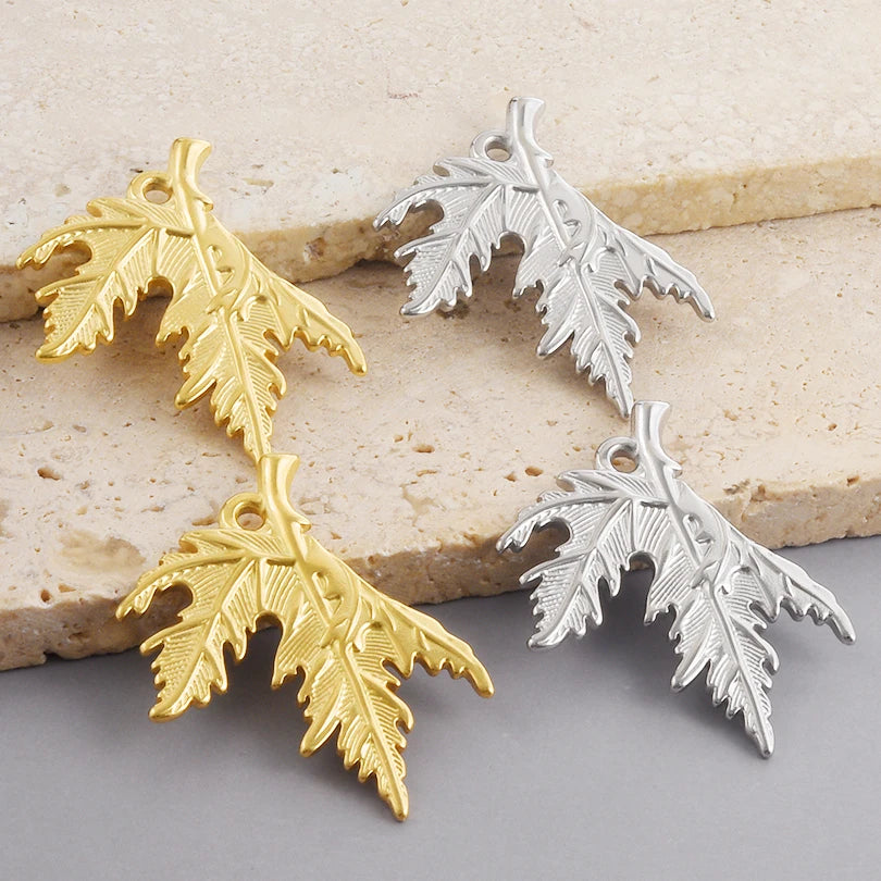 5pcs Stainless Steel Bee Spider Cicada Butterfly Dragonfly Flower Tree Grass Pendants Insects Charms Jewelry Making Accessories