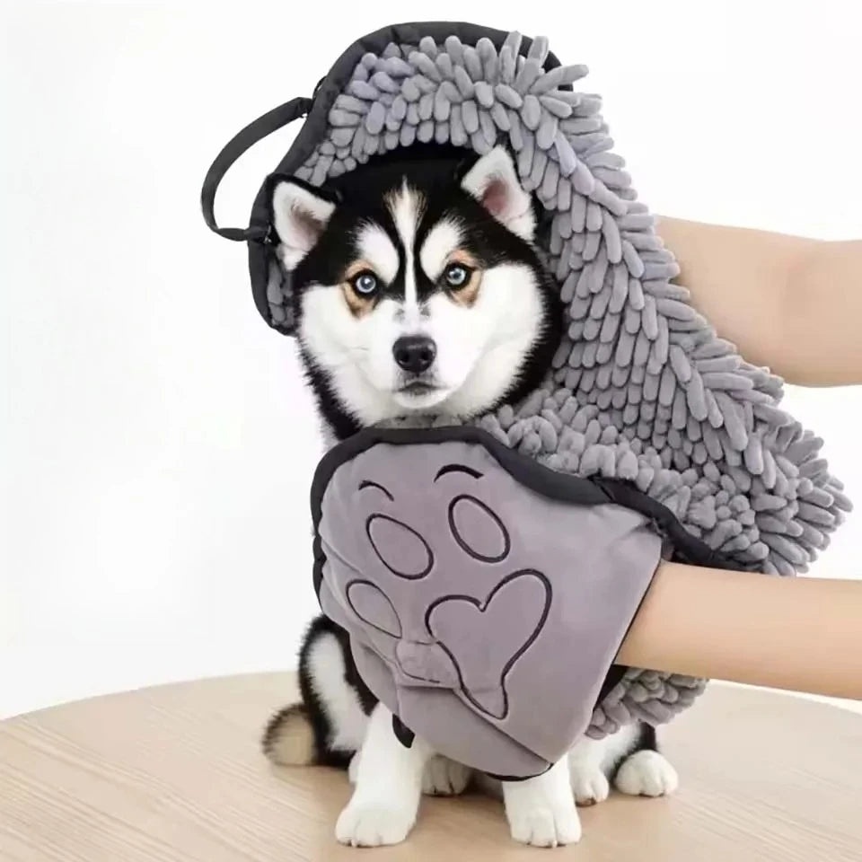 Quick Dry Pet Towel Soft Dog Bath Robe Towel Super Absorbent Cat Bath Towel Convenient Pet Cleaning Washcloth Dog Accessories