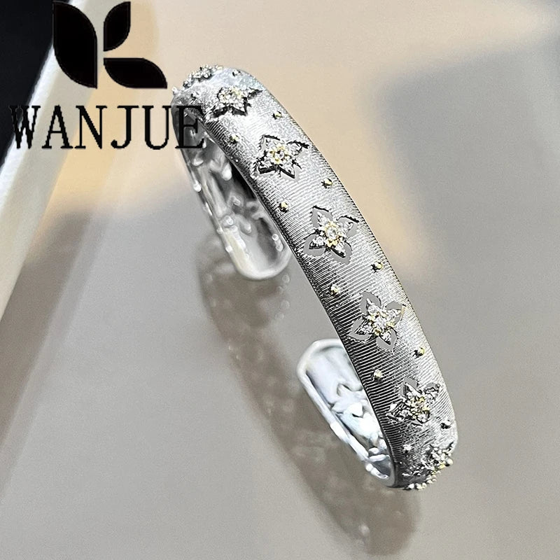 Italian hand-brushed craftsmanship palace style retro women's ring bracelet necklace earring set fashion romantic party gift