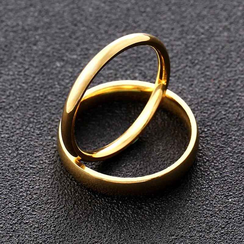 High quality titanium steel plated 18K gold ring couple ring Europe and the United States men and women 2mm4mm6mm8mm simple ring