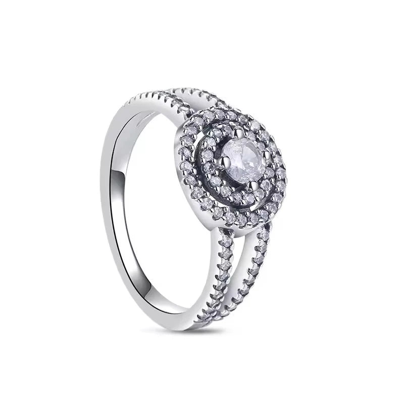 Christmas 925 Sterling Silver Crown Heart Flower Wing Zircon Sparkling Rings For Women Fine Jewelry wedding Anniversary Gifts