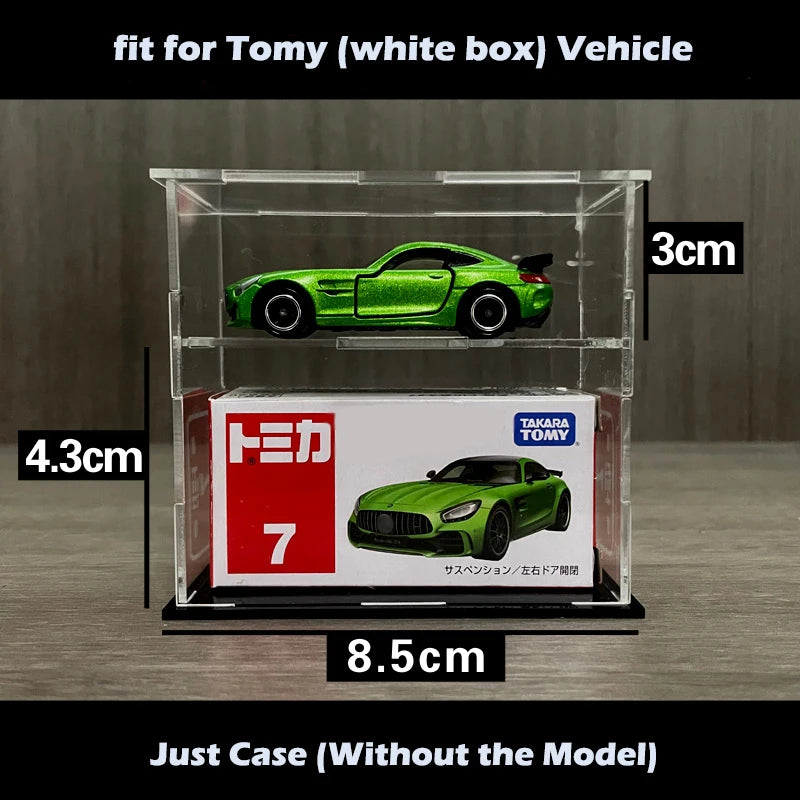 1/64 Model Cars Acrylic Display Case Fit for Mini Size MiniGT Tomica Required Assembly Proof Box Cabinet Toy Vehicles