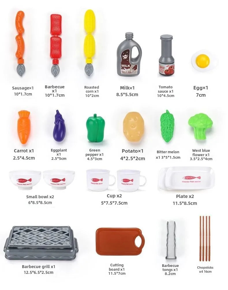 Kids Mini Home Kitchen Utensils Toy Girls Pretend Play Cooking Simulated Food Game Boys Educational Birthday Gifts 3+ Year Old