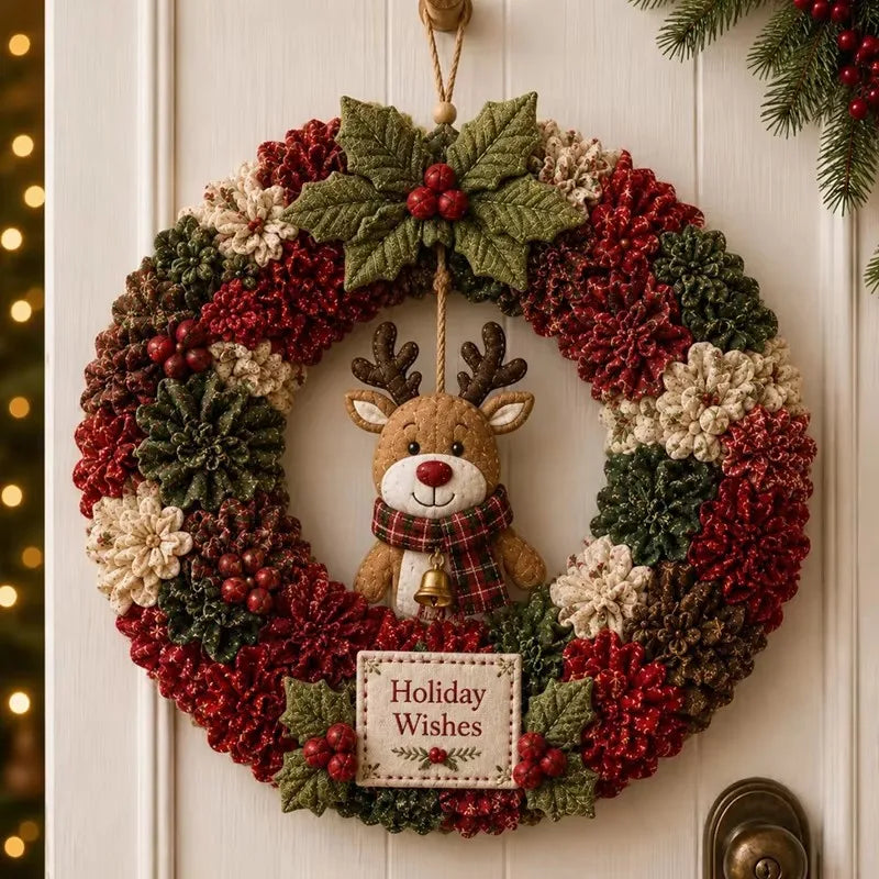 3D Christmas Fabric Poke Art Kit No-Sew Christmas Craft Holiday Door Decor Holiday Family Craft Art Kit Christmas Gift