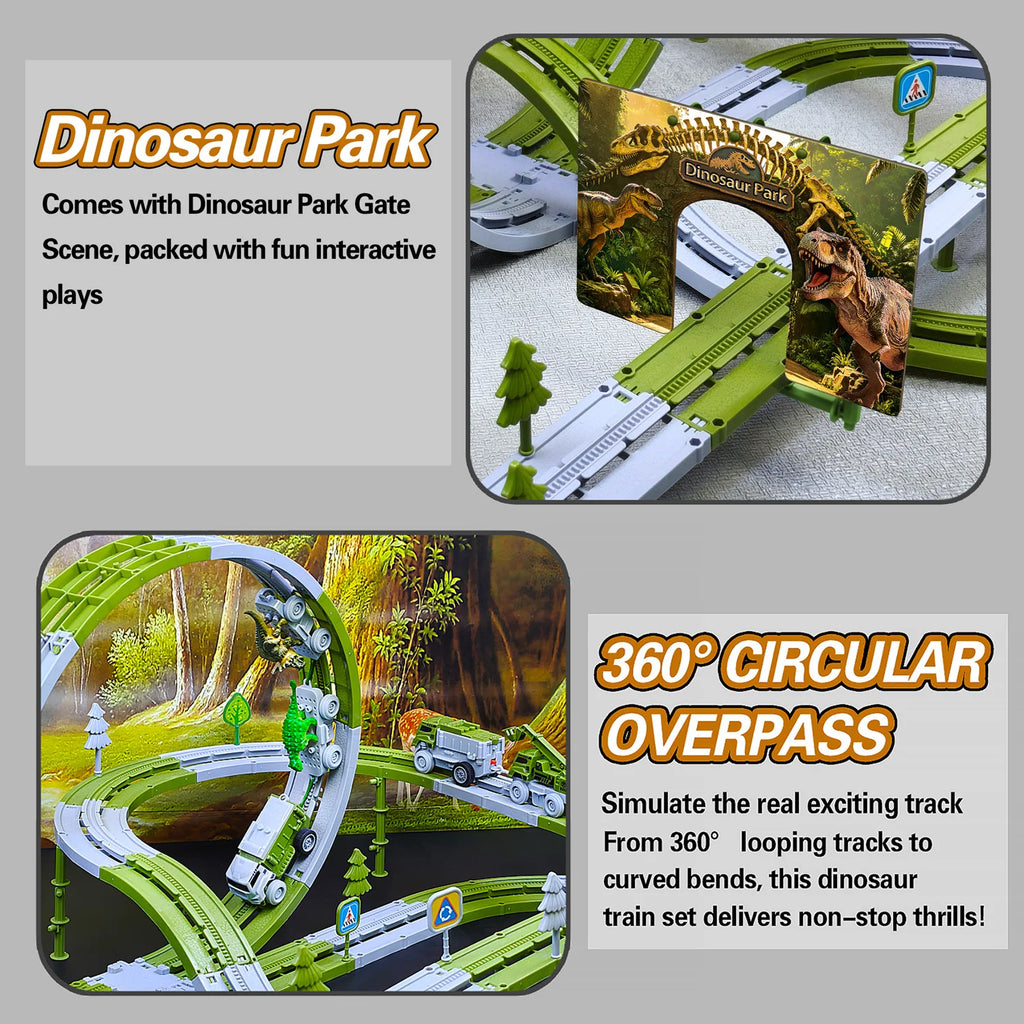 DIY Space Track Toys Dinosaur Racing Car Track Set Magic Climbing Flexible Rail Car Toy for Kids gift