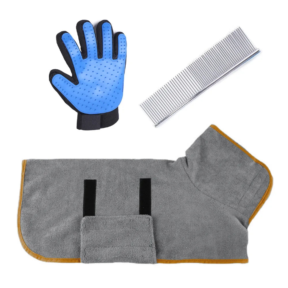 Pet Towels Dog Absorbent Quick Drying Bath Towels Nail Clippers Set Soft Coral Fleece Pet Cat Dog Bath Towel Cleaning Products