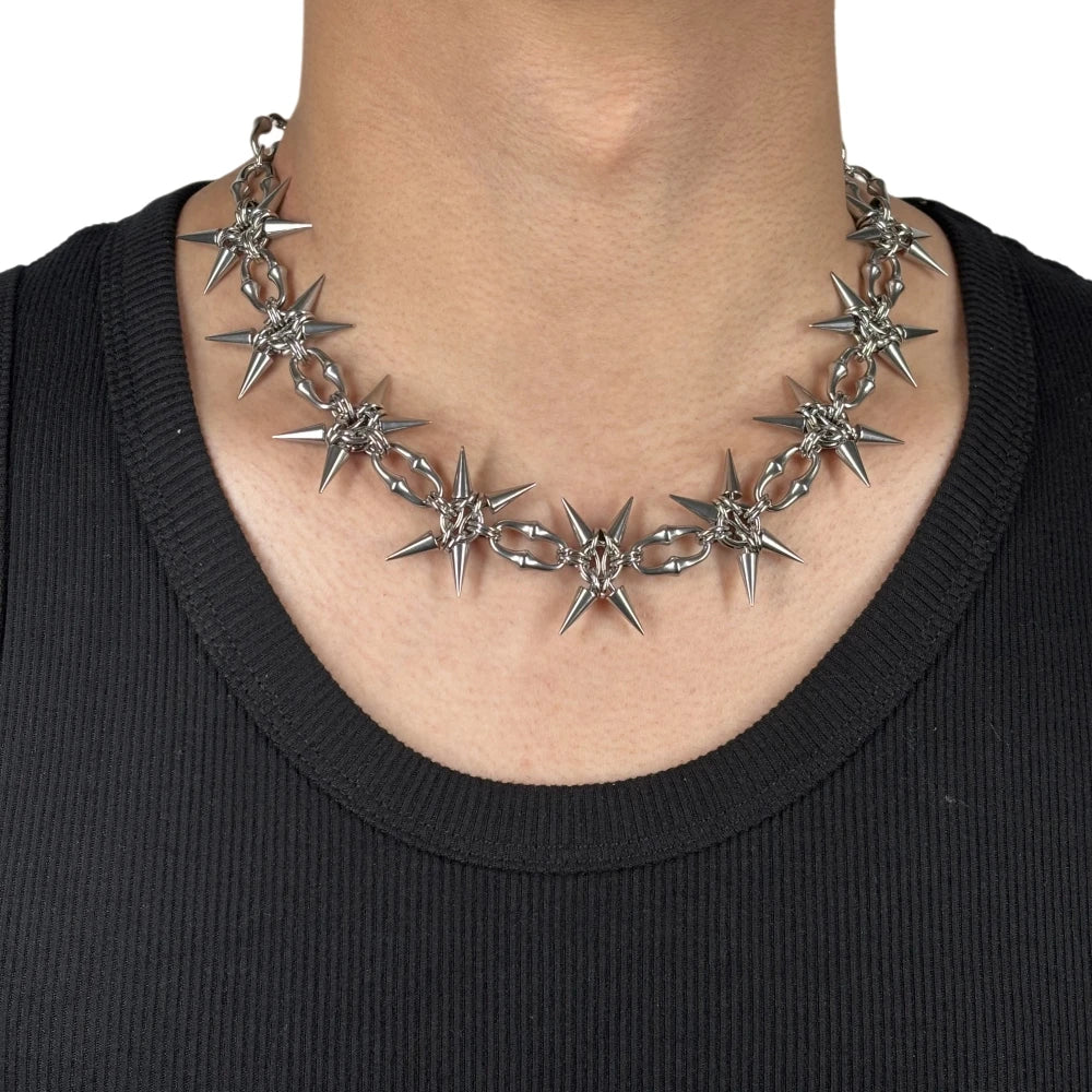 Punk Grunge Rock Rivet Clavicle Chain Cool Fashion Handmade Geometric Necklace Goth Charm Jewelry Hip Hop Accessories Gift