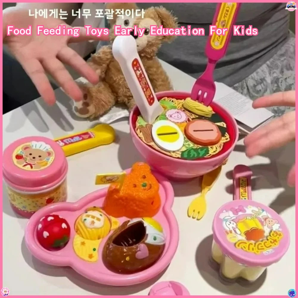 Food Feeding Pudding Feeding Toy Early Education Simulation Role Play Kitchen Lamian Noodles Ice Cream Toy Ornament  Kids Gifts