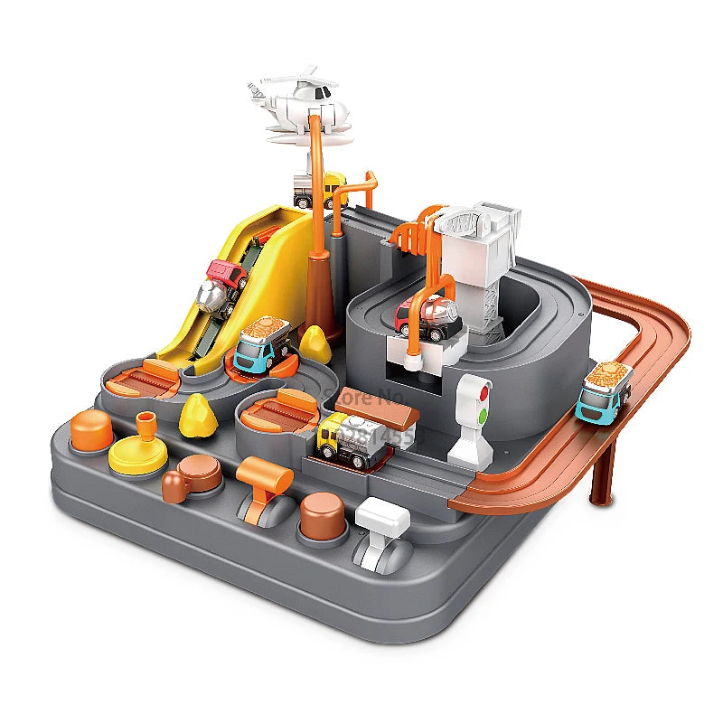 Racing Rail Car Track Adventure Game Educational Toys Children Brain Mechanical Interactive Train Model Animals Space Rocket Toy