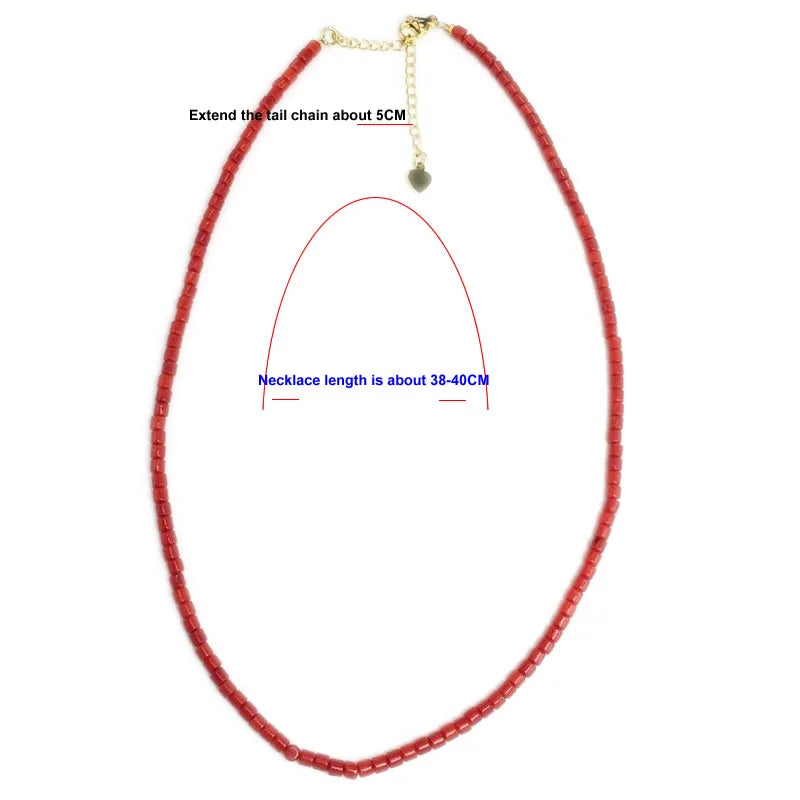 Trendy Love Pearl Red coral Necklace Female Personality Travel Party Fashion Clavicle Necklace Accessories collar perlas collar