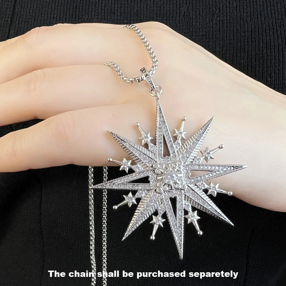 Pendant Sun Star CZ Pave Summer Winter New 925 Sterling Silver Fine Jewelry Europe Style Accessories Gift For Men Woman