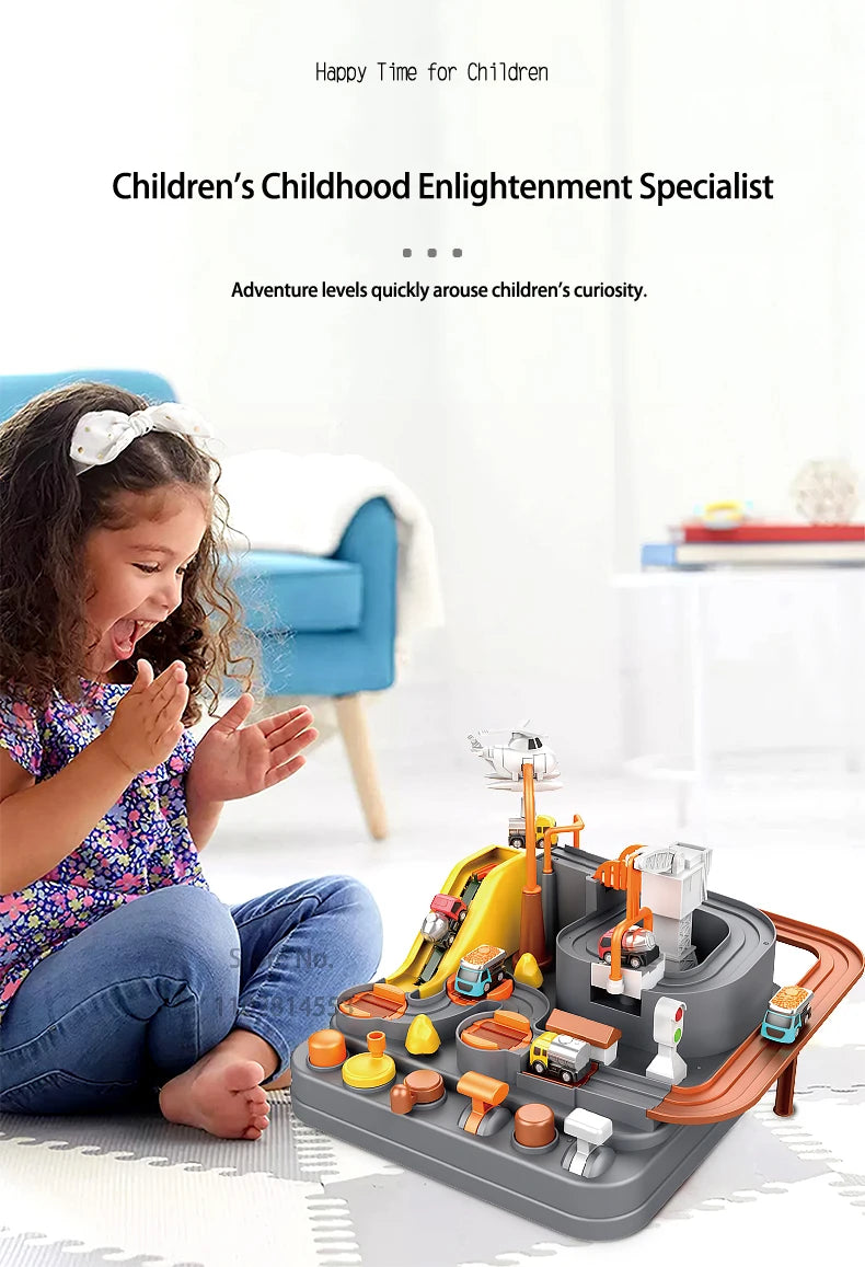 Hot Racing Rail Car Model Train Track Adventure Game Animals Space Rocket Toys Children Educational Brain Mechanical Interactive