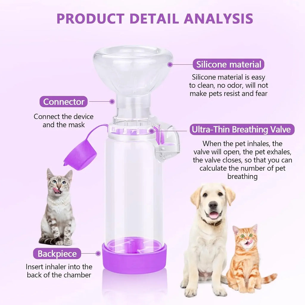 Pet Free‑Space Chamber for Cats Dogs, Handheld Nebulizer, Pet Nebulizer for Medication Administration