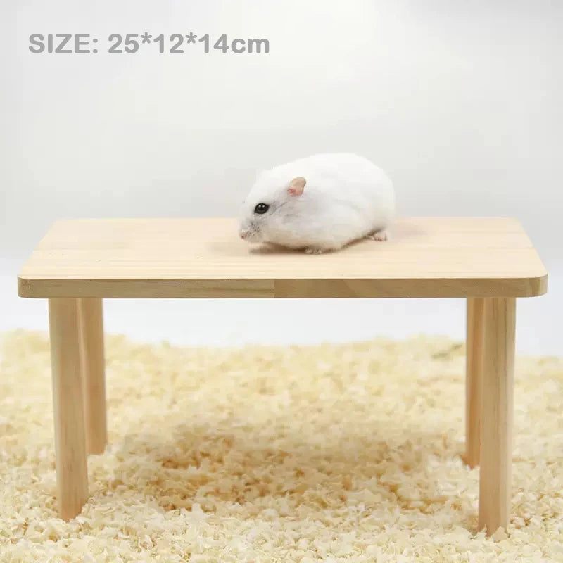 Unpainted Wooden Guinea Pig Hideout Climb House - Hamster Cage Decor Play Tunnel Small Animal Chew Toy Pet Habitat Accessories