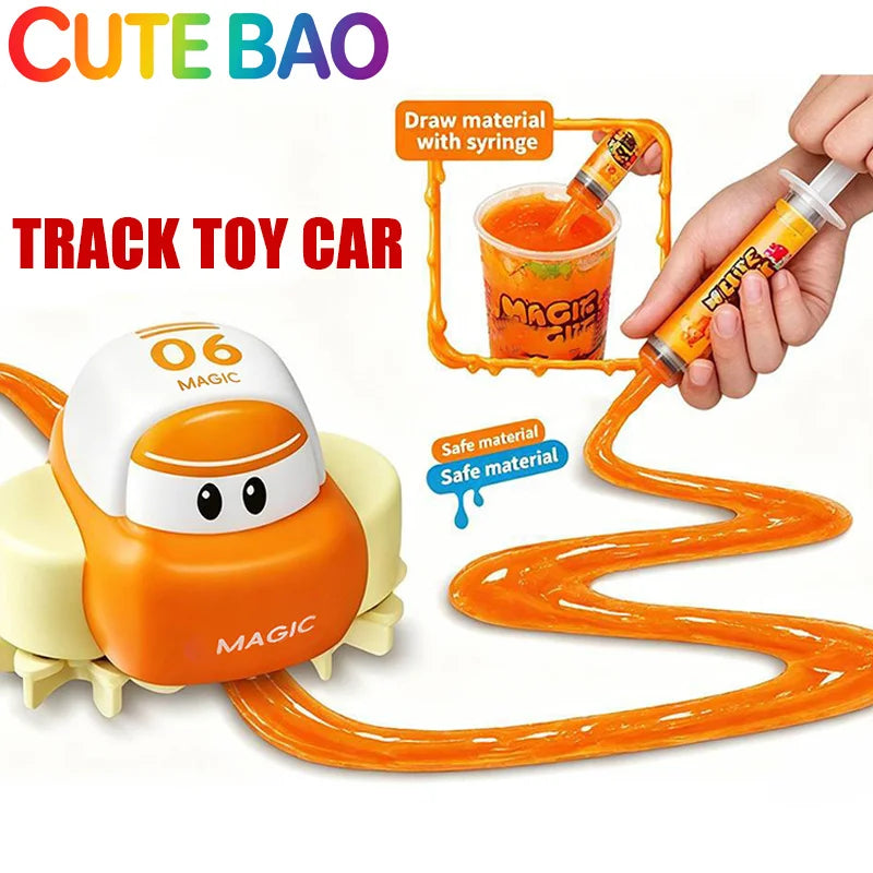DIY Assemble Variable Track Toy Car, Educational Electric Mini Car with Crystal Mud Track, Magical Dream Changeable Track Toys