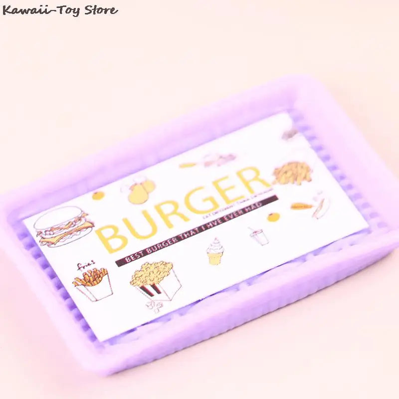 Mini 1/6 Miniature Dollhouse Hamburger Coke Cup Fast Food For Blyth Barbies Doll House Play Kitchen Ice Cream Accessories Toy