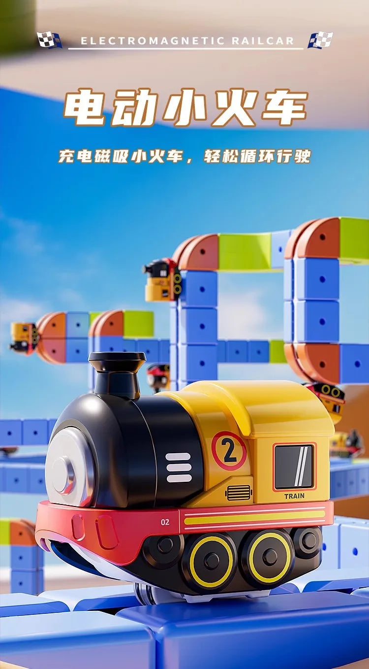 126pcs/Set Magnetic Car Track Sets Anti Gravity DIY Assembled Magnetic Race Rail Track 3D Building Vehicle Indoor Toy Gift