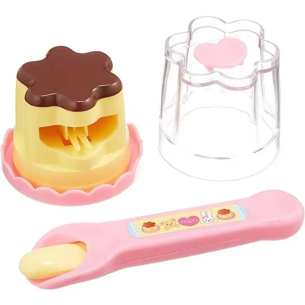 2025 New Food Pudding Feeding Toy Desktop Ornament Cute Pink Jelly Strawberry Pudding Set Ornaments Models For Kids Girls