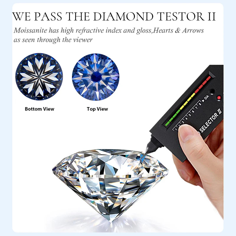 GRA 1.4ct Real Moissanite Diamond Eternity Ring for Women 925 Sterling Silver Daily Party Gorgeous High Quality Fine Jewelry