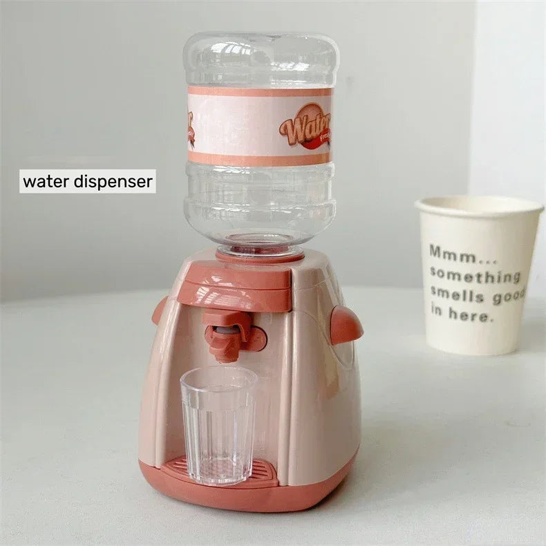 Mini Household Appliances Kitchen Toys Pretend Play Set with Coffee Maker Water Dispenser and Toaster for Kids Boys Girls Gifts