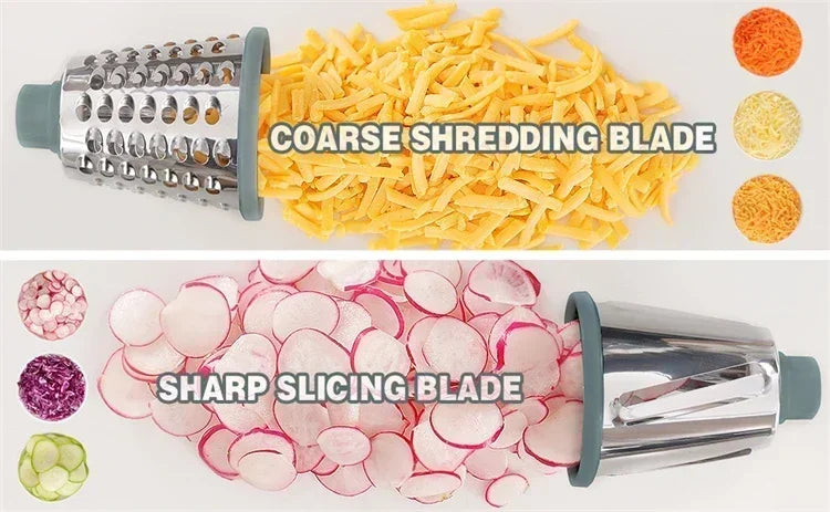 2026 New 3-in-1 Rotary Cheese Grater Multifunctional Manual Veg Slicer Nut Grinder Kitchen Essential Tool